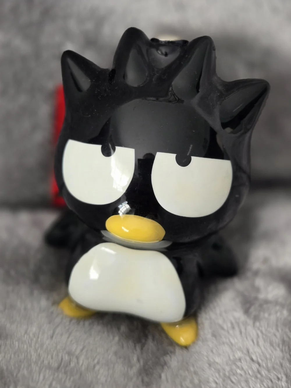 Sanrio Badtz-Maru Black and White Figure Ornament with Yellow Beak